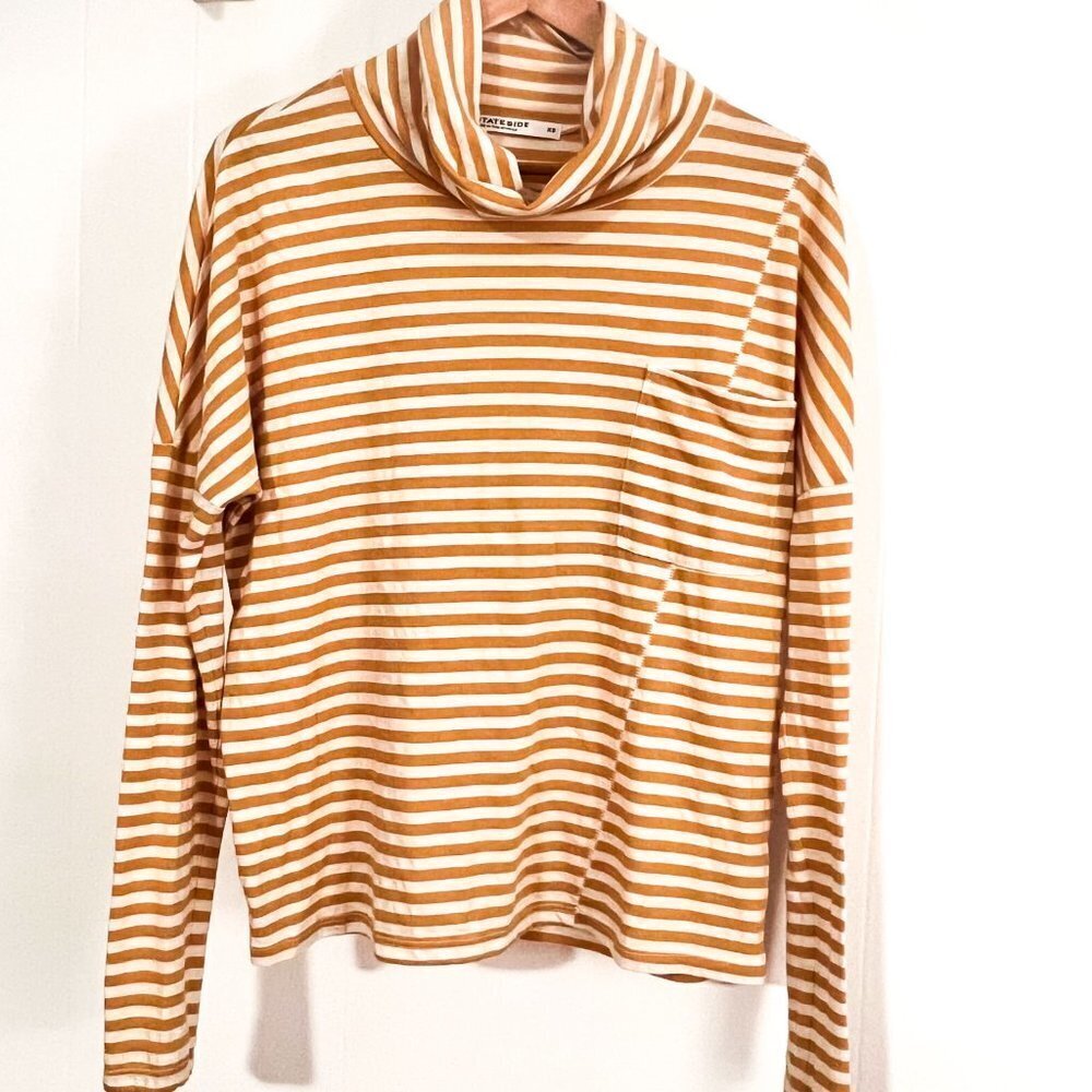Striped turtleneck Stateside Relaxed Pullover Extra Small Relaxed Fit